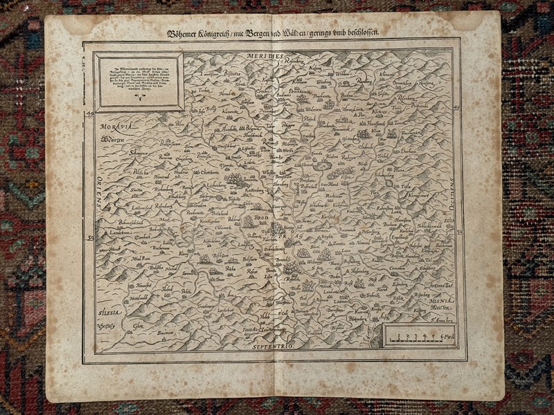 Mapa Čech z roku 1544, originál! rarita