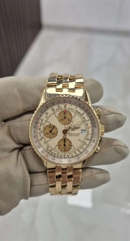 Breitling Old Navitimer „Série Blanche“ 18K Žlté Zlato