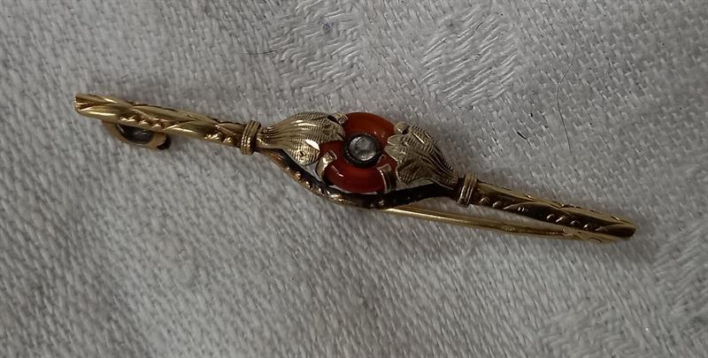 Brož zlato 585 karleol briliant