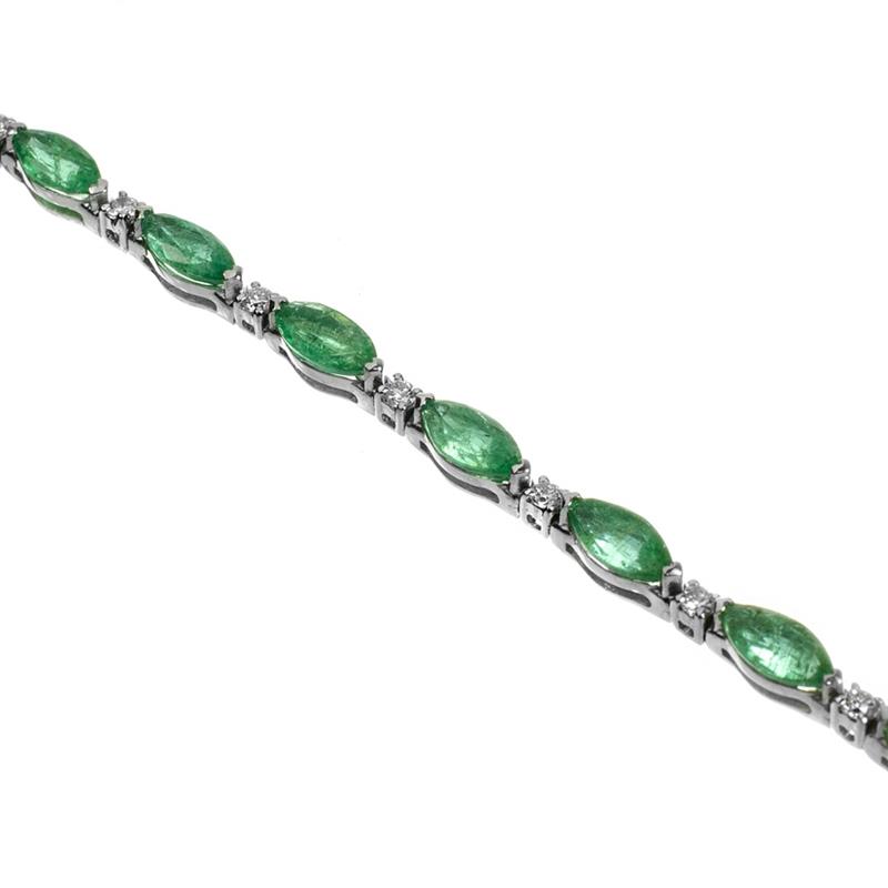 Zlatý náramek se smaragdy a brilianty