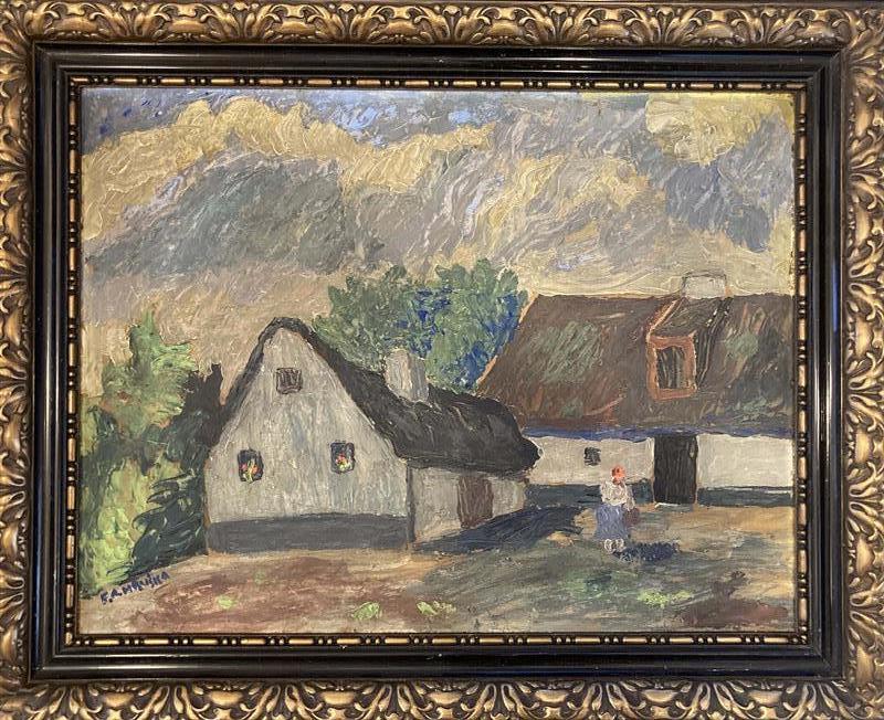 Emmerich Alois Hruška, olej na kartonu, Statek