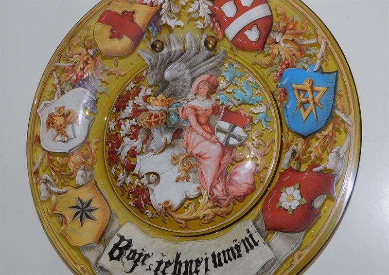 SKLENĚNÝ VELKÝ ZEDNÁŘSKÝ TALÍŘ - 37 cm !!