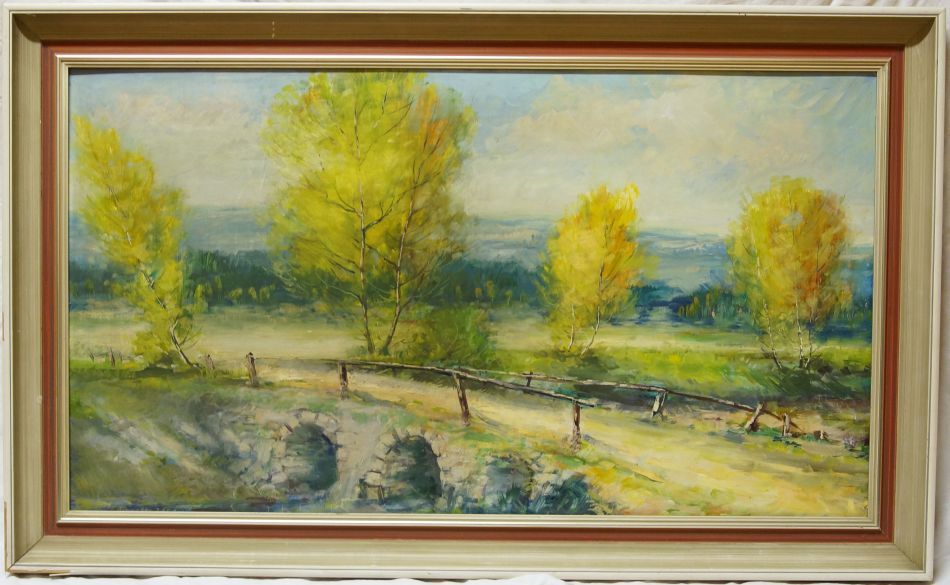 Krajinomalba "Cesta do Železných hor" olej - Zdeněk VAVREČKA 1957