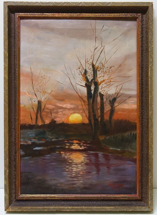 Západ slunce, František Antonín JELÍNEK, olej na plátně 1934