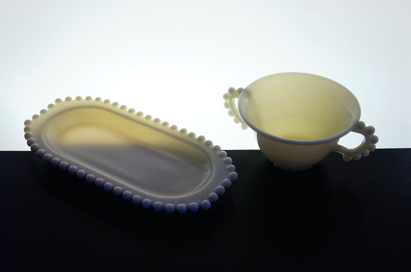 Opálové sklo dekor "PERLIČKY" Rudolf SCHRÖTER , J. INWALD