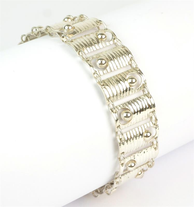 Stříbrný článkový náramek