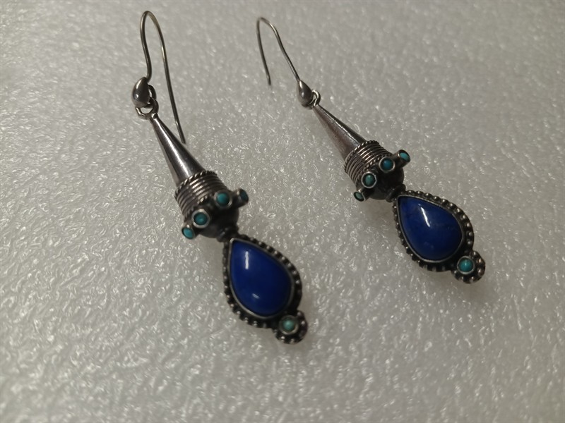 Náušnice stříbro lápis lasuli tyrkys