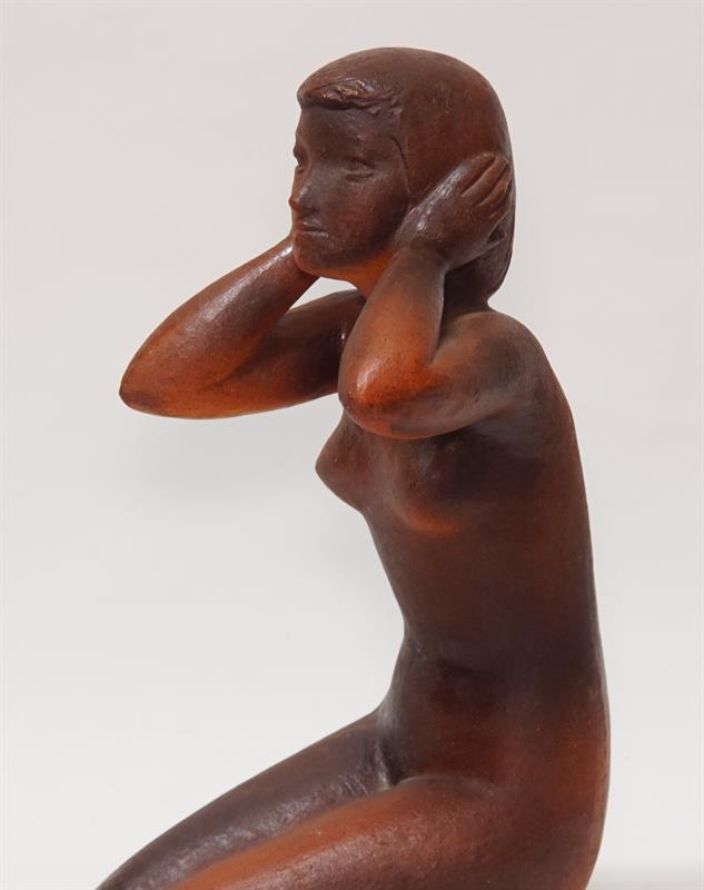 Sedící dívčí akt Bohumil KOKRDA - JIHOKERA styl Brusel