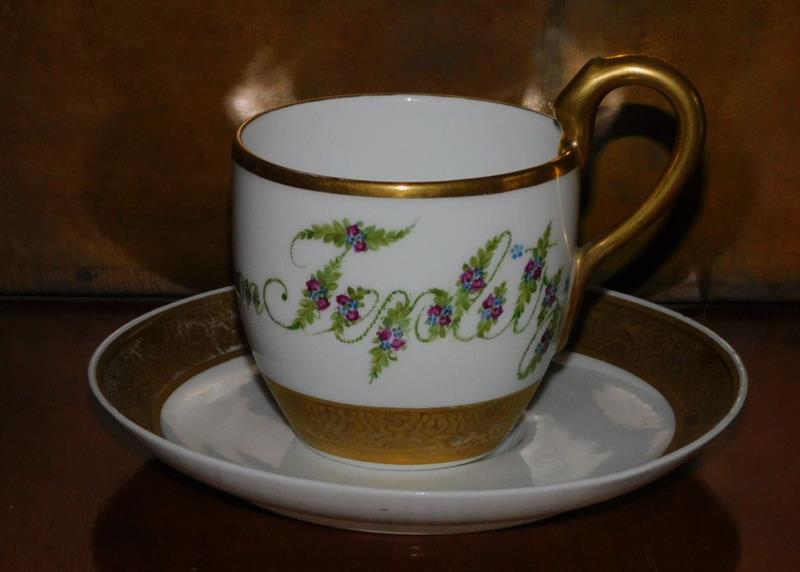 Šálek s podšálkem TEPLICE, kolem 1840