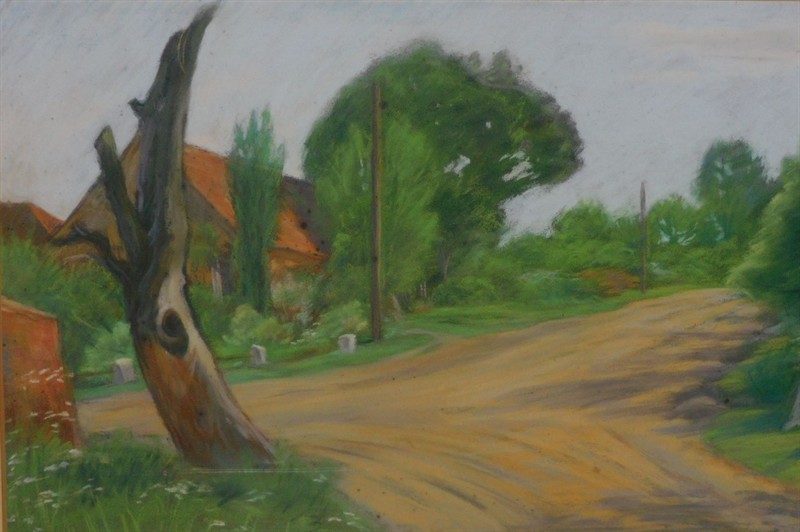JAN RAMBOUSEK -CESTA U CHALUPY, pastel
