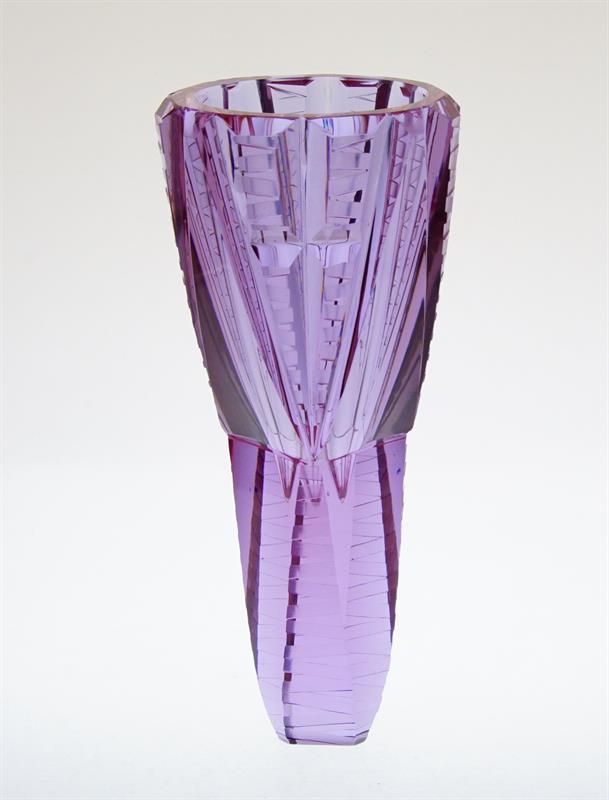 Váza v odstínu Royalit - Václav PLÁTEK sklárna Desná