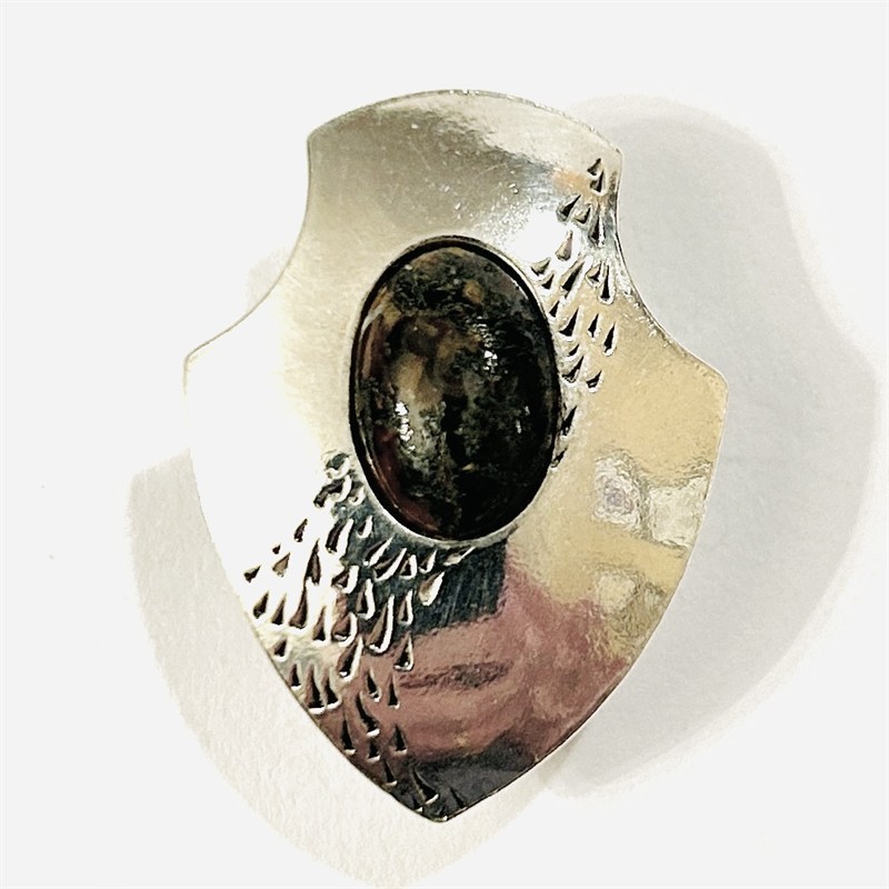 Stříbrná spona na šátek s heliotropem