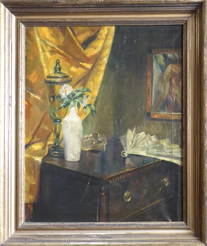 Georg Rassau - Zátiší s vějířem a pohárem