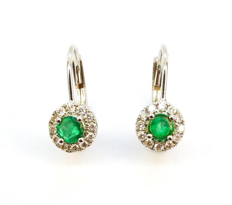Zlaté náušnice se smaragdy a diamanty