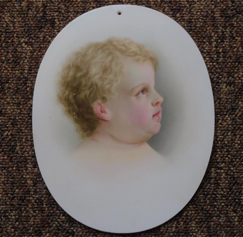 PORTRÉT - malba na skle, nesignováno