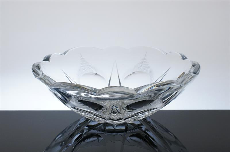 Broušená miska z čirého skla - Antonín DROBNÍK