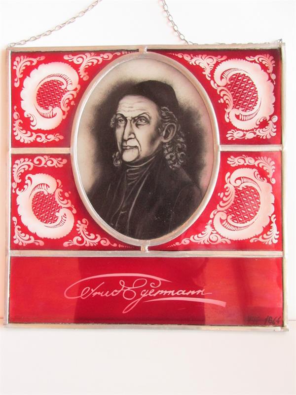 Skleněná vitráž Friedrich Egermann 31 X 31 cm