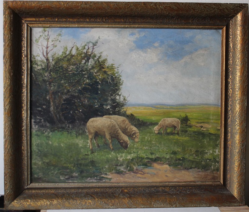 Vojtěch Hynek Popelka - Ovečky na pastvě - Olej