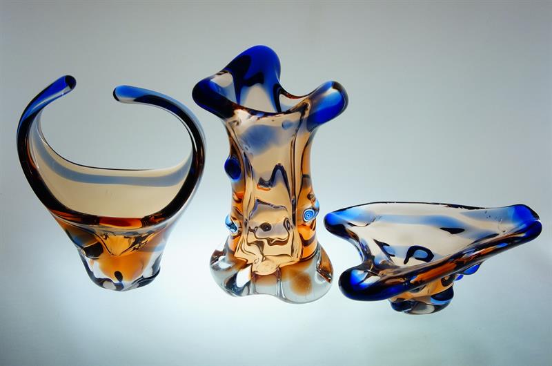 Souprava z hutního skla kolekce NIAGARA Fr. ZEMEK Mstišov