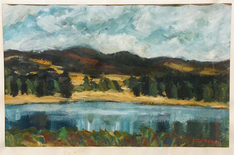 ZRCADLENÍ - letní krajina Ladislav STEJSKAL, tempera