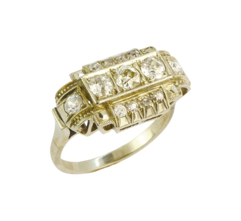 Briliantový prsten art deco, 0,64 ct