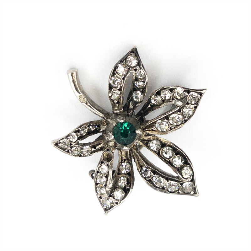 Stříbrná brož, kytička