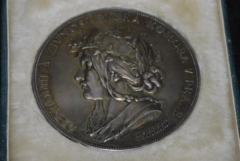 MYSLBEK - MEDAILE, STŘÍBRO, perfektní