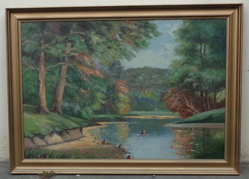 Theodor Jakobsen - Řeka v lesnaté krajině (109x79 cm)