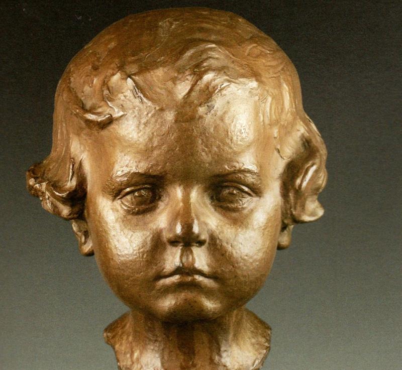 JOSEF JIŘÍKOVSKÝ - Portrét dítěte, bronz