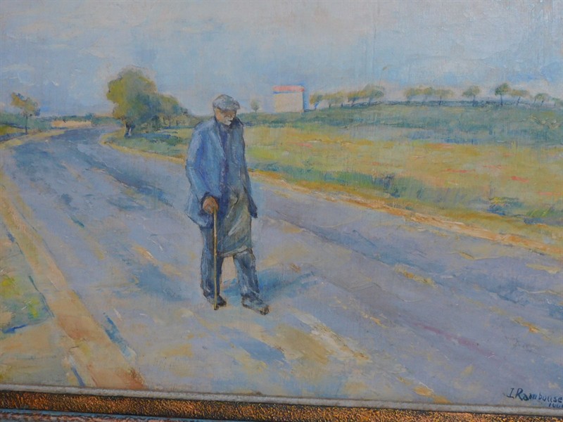 JAN RAMBOUSEK - CESTA Z MĚSTA, olej