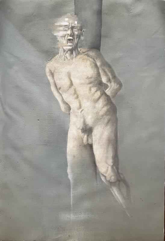 Neznámý autor: 2 x Mužské akty / oboustranný obraz