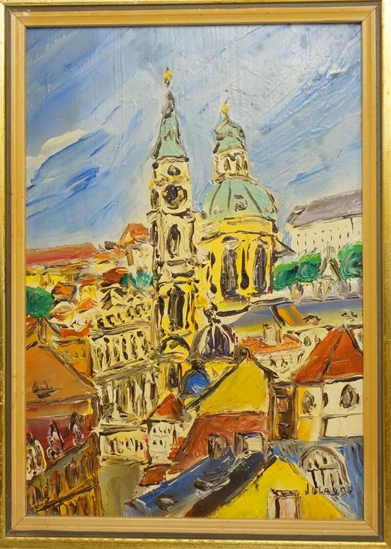 Malostranský motiv, pastózní olejomalba - Josef DLABAL