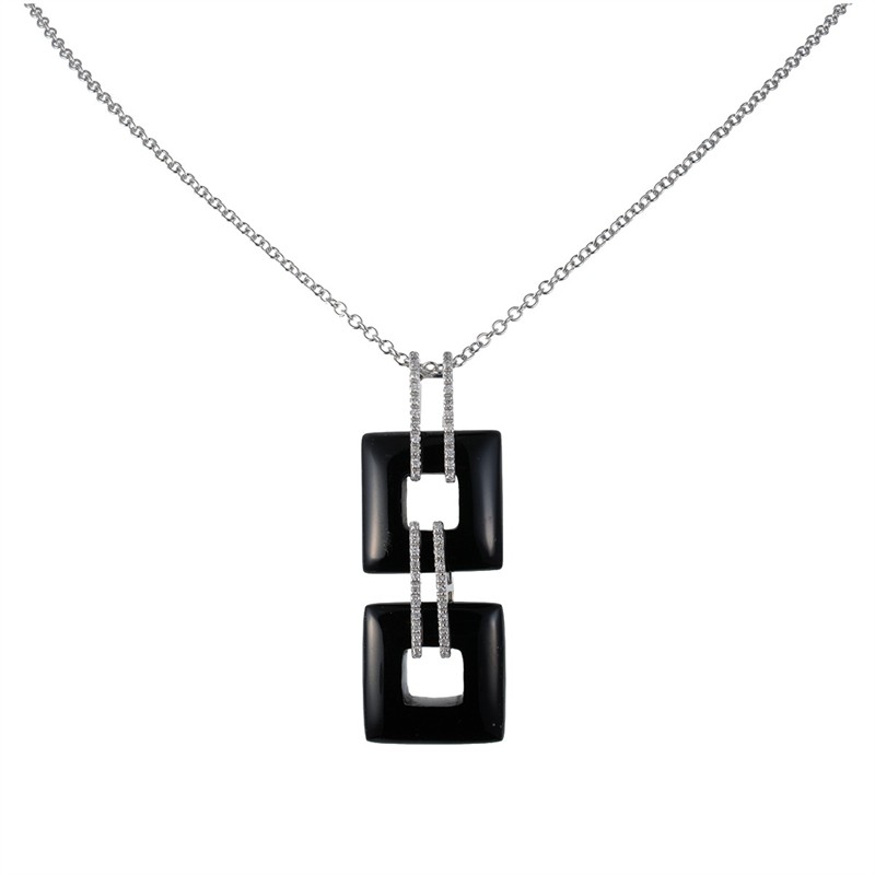 Zlatý náhrdelník s onyxy a diamanty