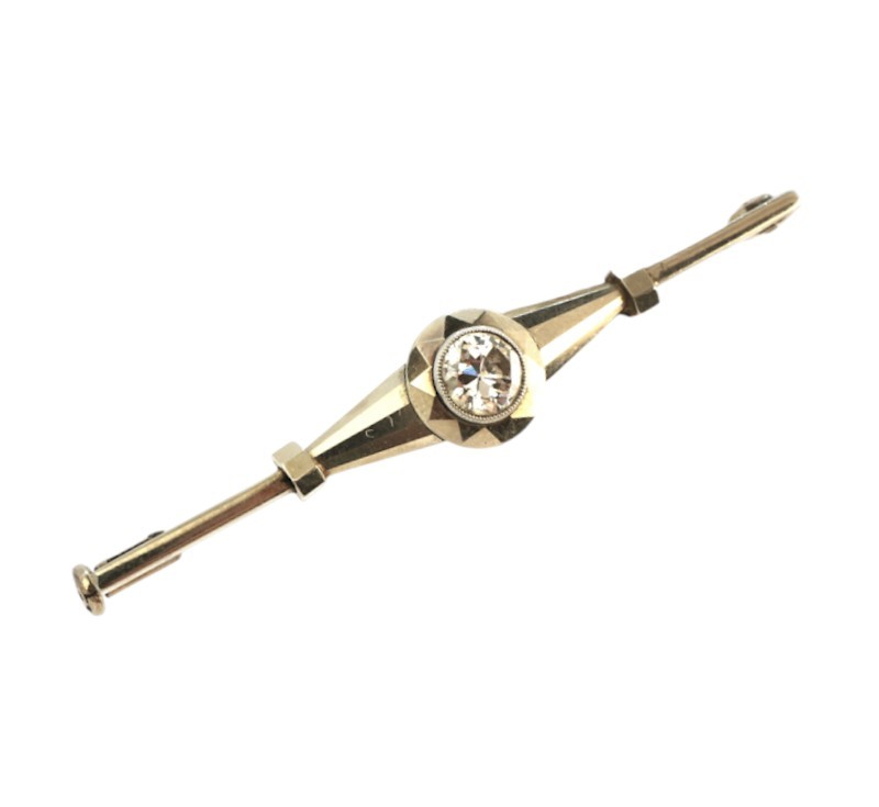 Zlatá brož s briliantem 0,50 ct