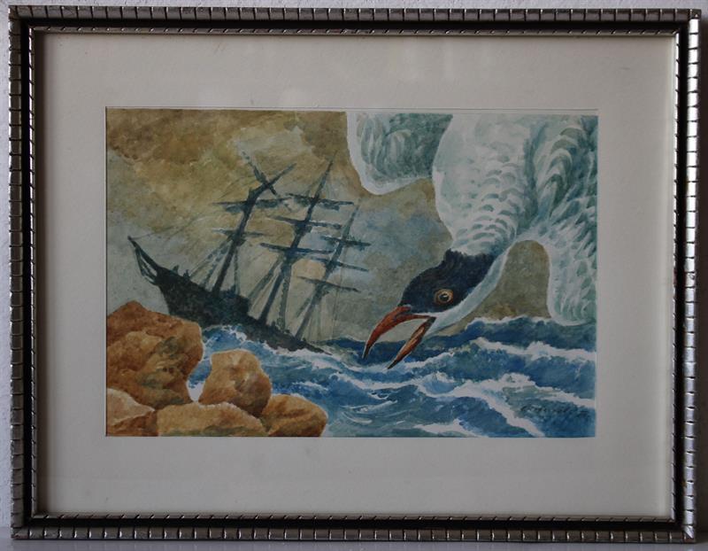 Surrealistický mořský námět - sign 1980