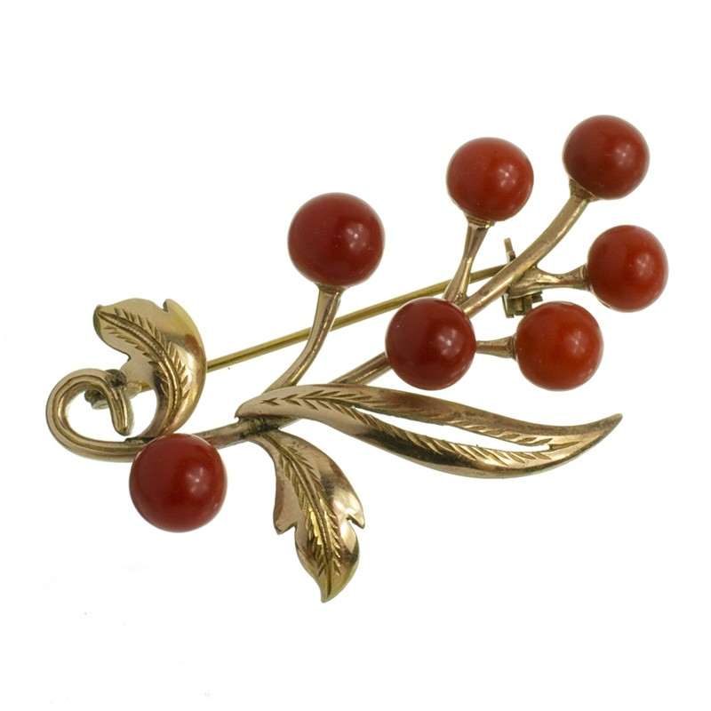 Zlatá brož ve tvaru větvičky