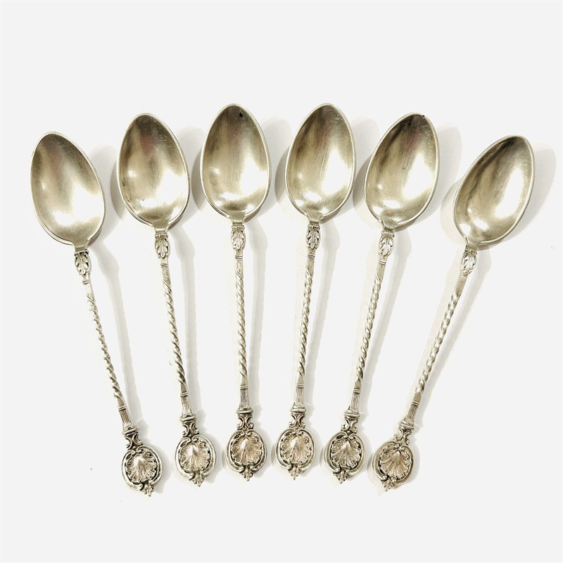 Stříbrné historizující lžičky v etui, 6 ks - Sandrik