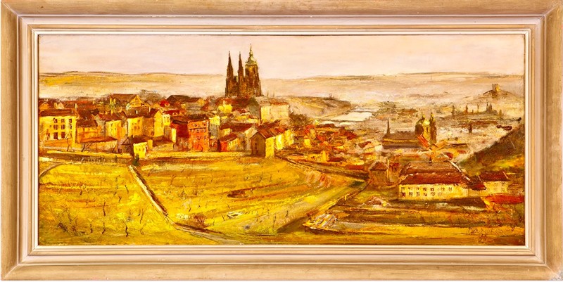 Emanuel Famíra: Pohled na Prahu za Strahova (1954) XLformát