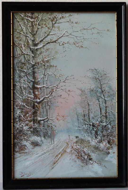 Bohumil Jaroš - Cesta s postavou - Olej