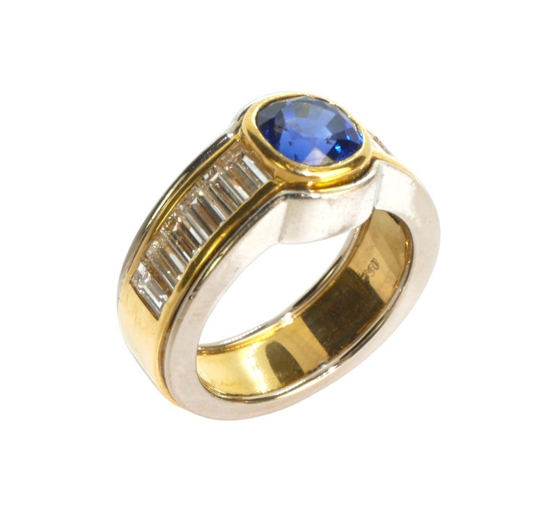 Briliantový prsten s výjimečným ceylonským safírem