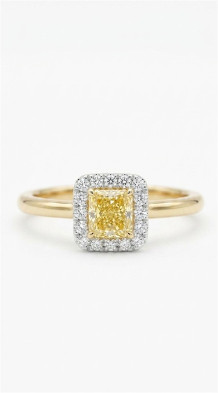 Investičný prsteň s raritným Fancy Vivid Yellow diamantom