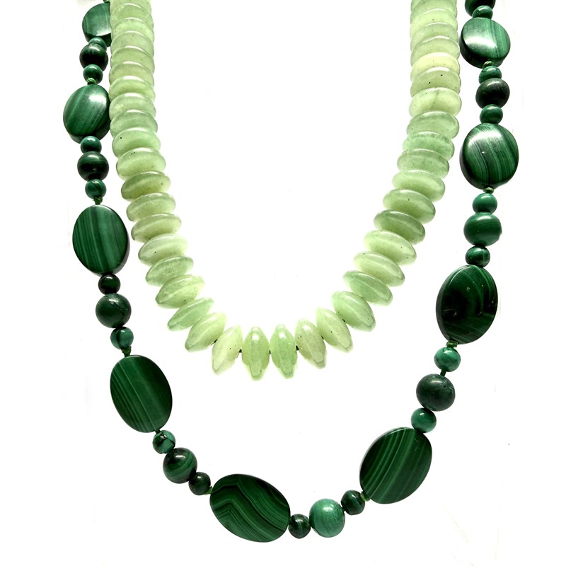 Set náhrdelníků z malachitů a avanturínů