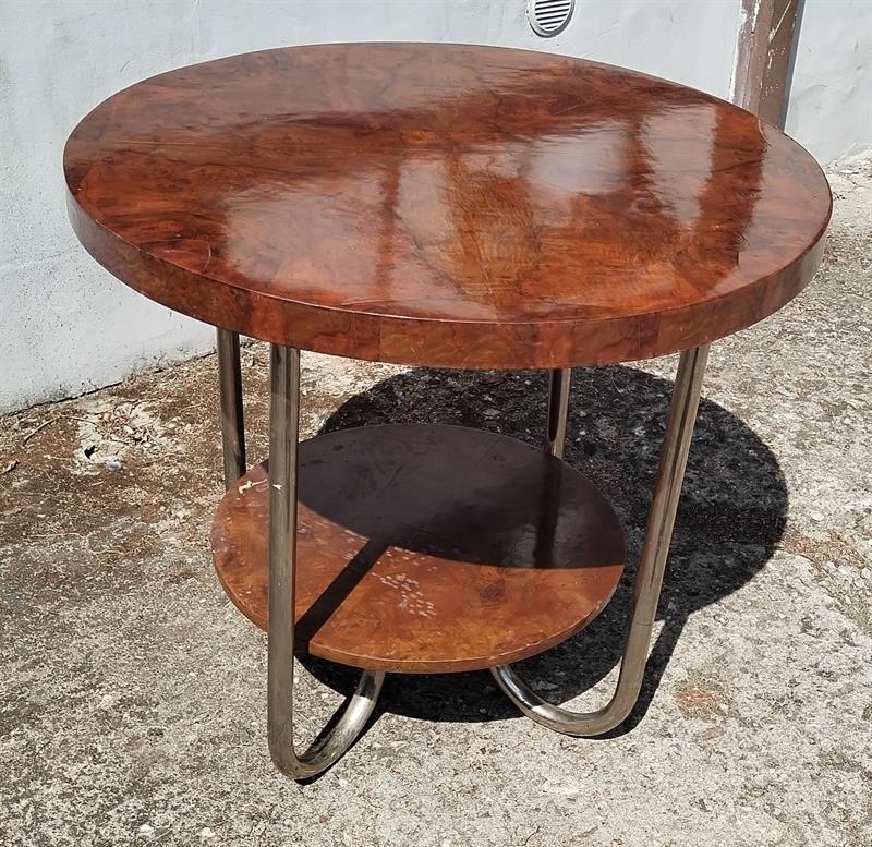 Stůl kombinace  dřevo chrom