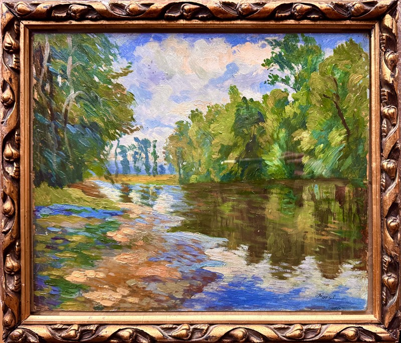 Jindřich Fürst: Oboustr.obraz U řeky/Letní den (kol.1910)