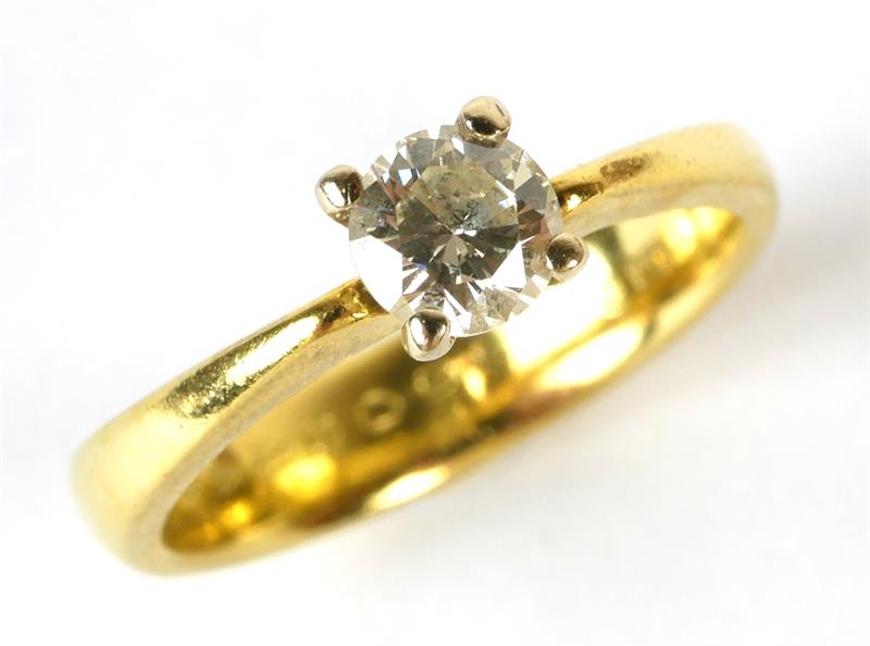 Zlatý prsten s briliantem 0,32 ct