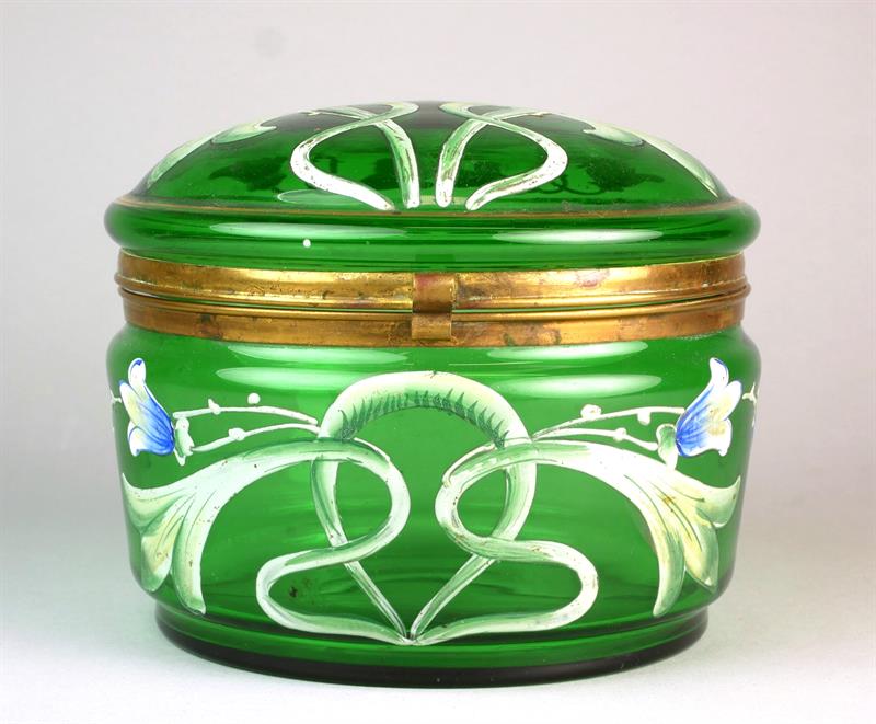 Skleněná malovaná dóza