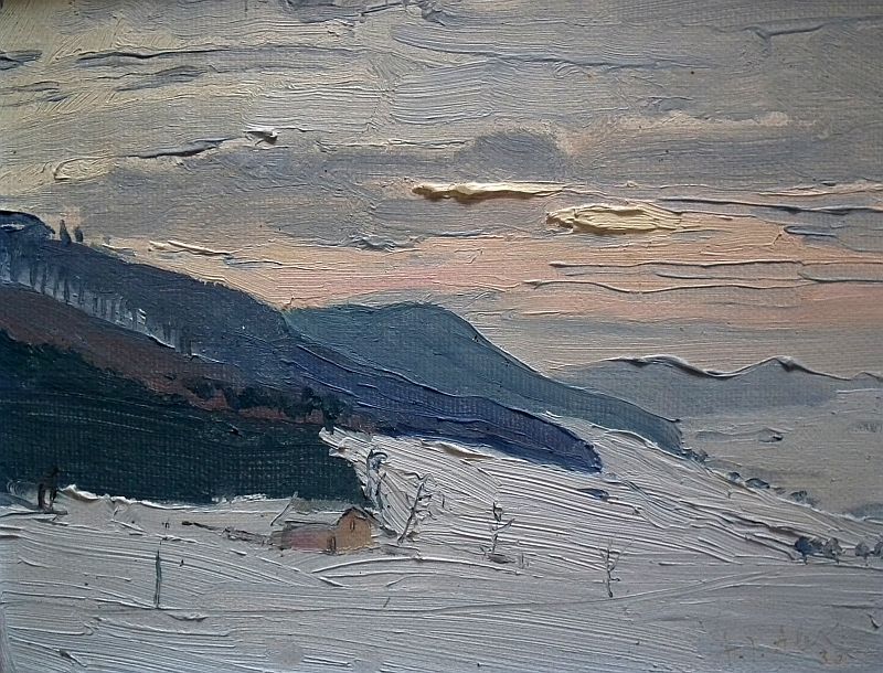 Alex Adolf Jelínek: Zasněžené stráně.