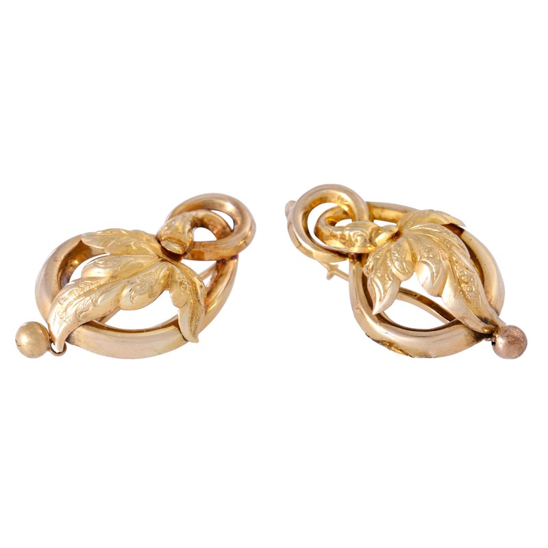 Starožitné zlaté náušnice, Biedermeier