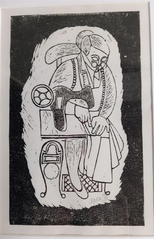 Babka s šicím strojem, Vlastimil Syrový *1952