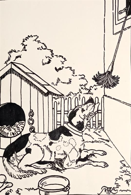 M.Fischerová Kvěchová: Pes u boudy.